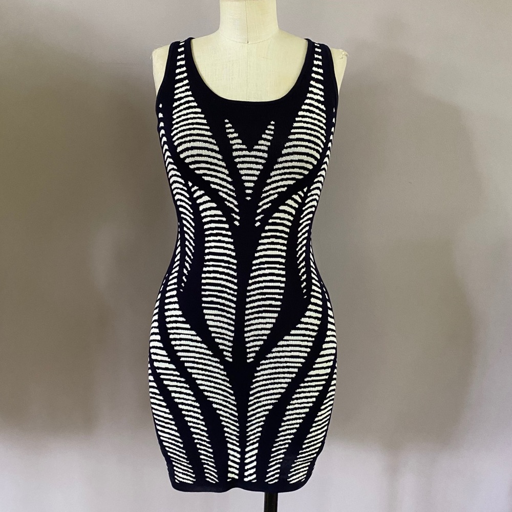 Very dark navy blue body con dress by Violet
